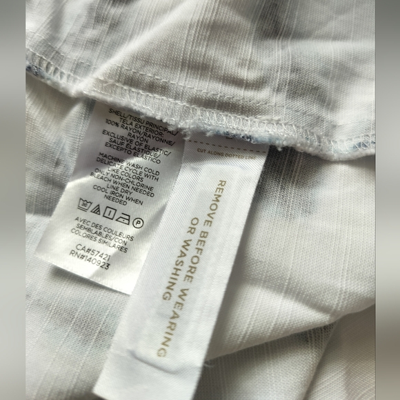 Loft white blue star tie dye strapless drawstring maxi dress size XS - Picture 10 of 11